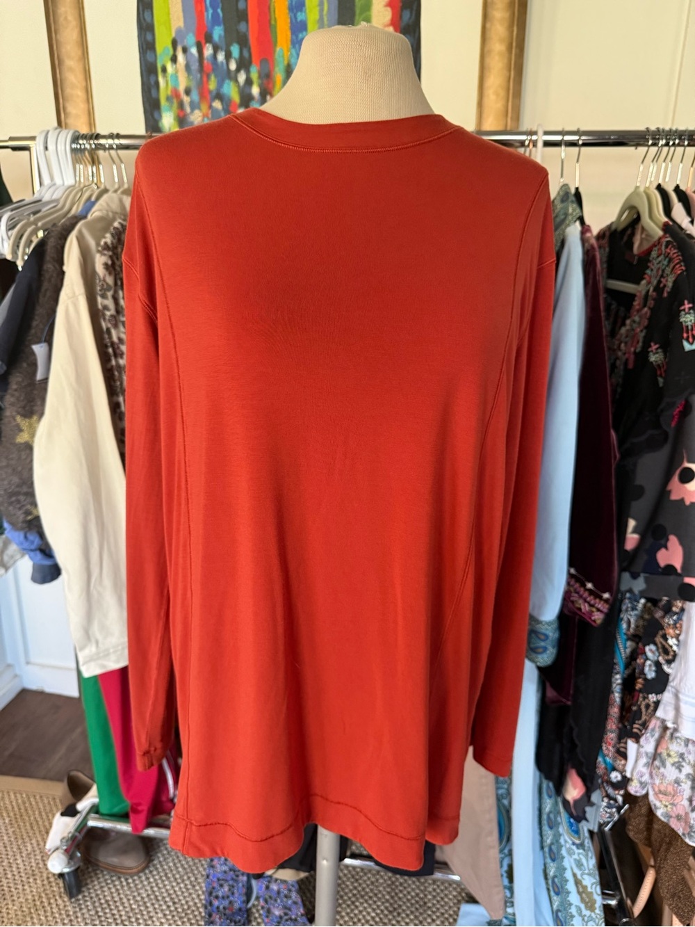 lululemon athletica Back in Action-Sleeve Crewneck Top in Red Rock